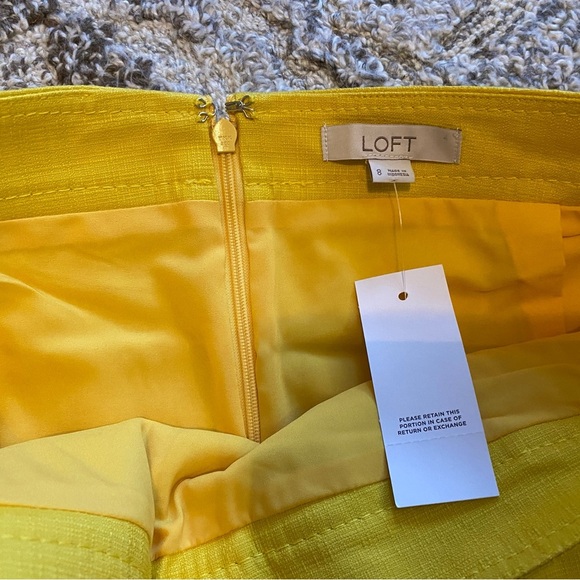 LOFT Button Shift Skirt Yellow Size 8 New Women’s Short A Line Summer Casual - Picture 5 of 9